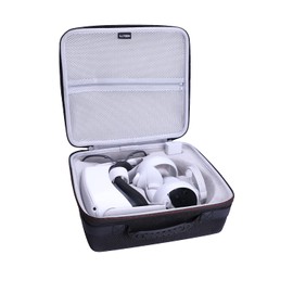 LTGEM Case Compatible with Oculus Meta Quest 2 / All-in-one VR Headset and Controller Accessories, Hard Shell Travel Carrying Storage Bag - Black+Gray(Case Only)