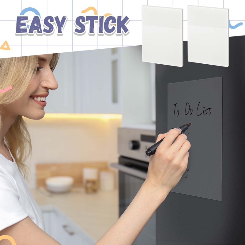 Gueevin 100 Sheets 6.8 x 9.8 Inch Transparent Sticky Notes,