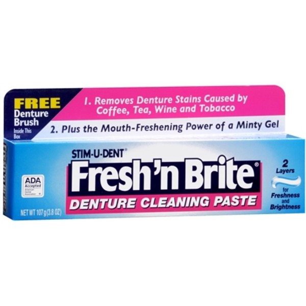 Fresh 'N Brite Denture Cleaning Paste, 3.80 Ounce (Pack of 4)
