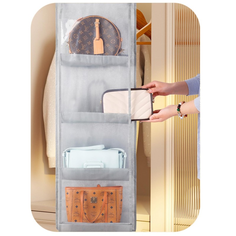 YUNYU Pack of 2 Hanging Bag Storage - Handbag Organiser