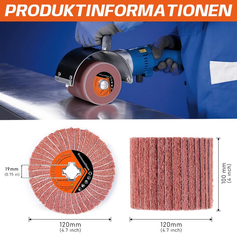 Sanding Roller Brush, Synthetic Fibre Brush for Satin Machine, Sanding
