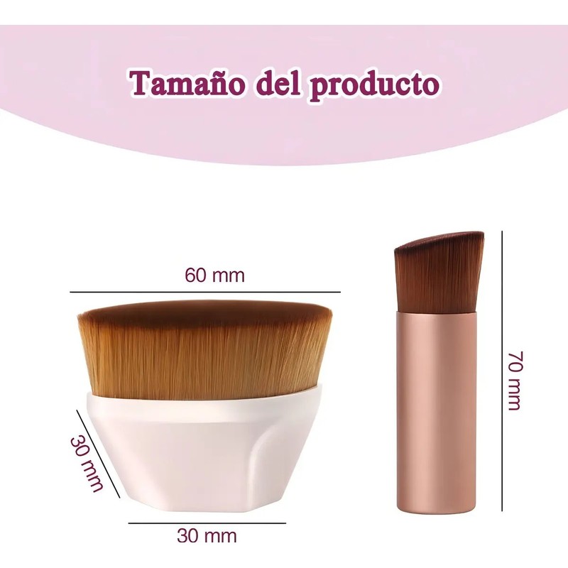 Brochas De Maquillaje Kabuki Para Base Con Esponja Color Negro