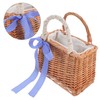 WHAMVOX Elegant Rattan Flower Basket Handmade Children's Woven Basket Square