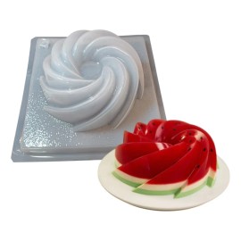 Kit 3 Moldes Gelatina De Diseño Rehilete, Panal Y Acordeón Blanco