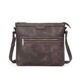 CHOLISS Large Crossbody Bags for Women, Medium Size Purses for Women with Vegan Leather, Dark Brown