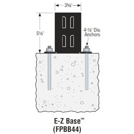 8 Pack Simpson Strong Tie FPBB44 E-Z Base 4x4 Post Base with Black Finish