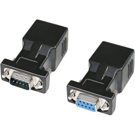 DTECH 2 Pack RS232 RJ45 Converter Serial Adapter DB9 D-Sub 9 Pin Female RJ-45 Female + DB9 D-Sub 9 Pin Male RJ-45 Female COM Port Ethernet Network LAN Connector