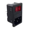 IEC Connector C-14 with Red Switch and Fuse 10A/250V