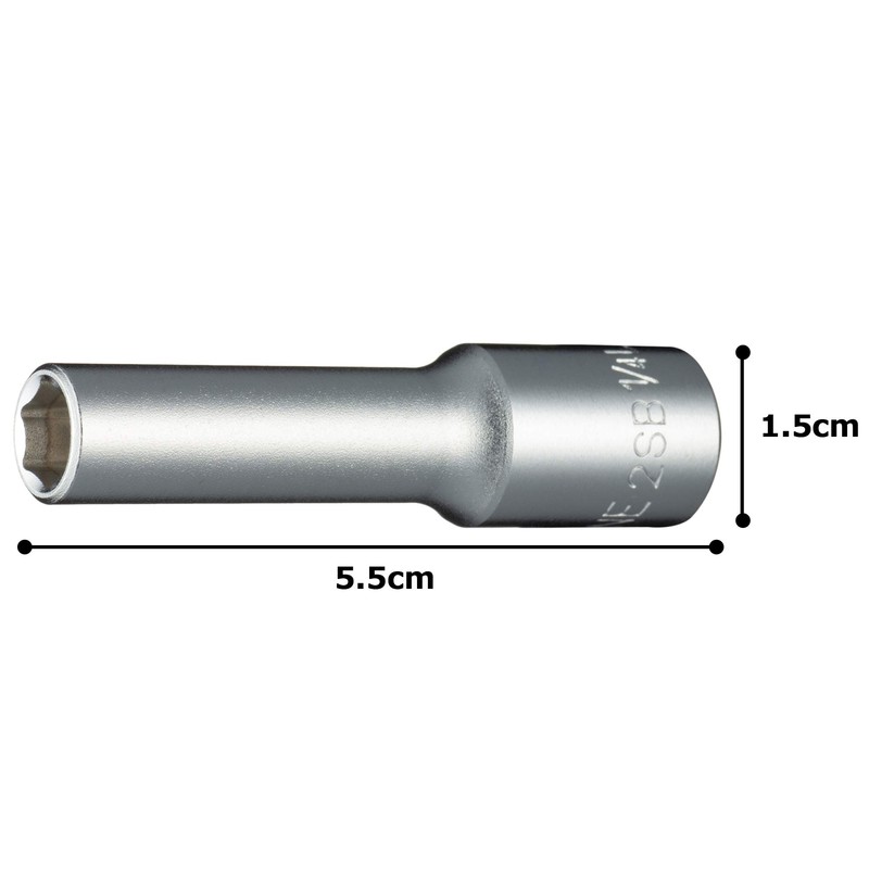 トネ(TONE) ディープソケット(6角) 2SB-08L 差込角6.35mm(1/4") 二面幅1/4inch インチ