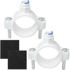 LUORNG 2PCS Water Purifier Connector Quick Connect Waste Water Clip 1/4 Inch Installation Drain Saddle Valve with Quick Connect Plastic Filter Valve Clip for Reverse Osmosis System White