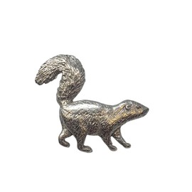 George Harris Skunk Lapel Pin Brooch - USA Made - Hand Crafted - Pewter, One Size