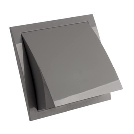 Ø 125mm / 5'' Cowled Duct Cover with Gravity Flap - Ventilation Grille with Rain and Wind Protection - External Air Vent Covers - ABS Plastic Grey