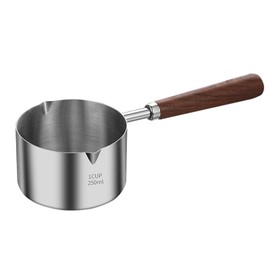 Food grade Stainless Steel Mini Butter Warmer, Mini Milk/Coffee Warmer, 8.5 oz (250 ml) Milk Warmer, Small Baby Food Warmer with Dual Spouts, Chocolate Melting Pot