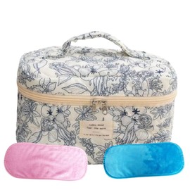 ¡MIA! Cosmetic Bag – Spacious Makeup Bag Organizer, Elegant and Portable Design for Travel, Brushes, Vanities, and Beauty Accessories, Durable & Functional white