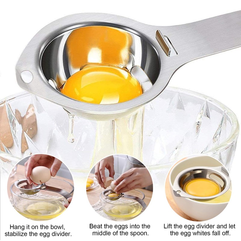 2er-Pack Eieröffner + Eigelb- und Eiweißtrenner, eier öffner, eieröffner stainless