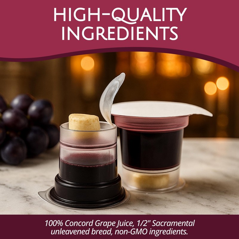 TrueVine Top & Bottom Communion Cups and Wafer Set -