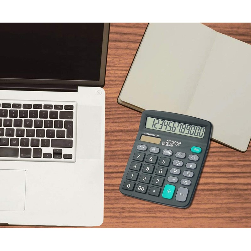 Calculators for Desk, BESTWYA 12-Digit Dual Power Handheld Desktop Calculator