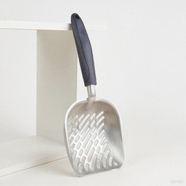 Chi-buy Navy Handle Giant Metal cat Litter Scoop Stainless Steel Oblique Hole Litter Box Scoop Size 13.58" Lx5.51 Wx1.97 H