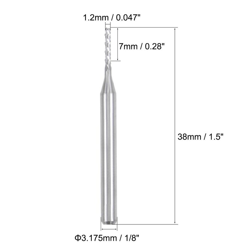 sourcing map 10Pcs 1.2mm Carbide End Mill Engraving Milling Cutter