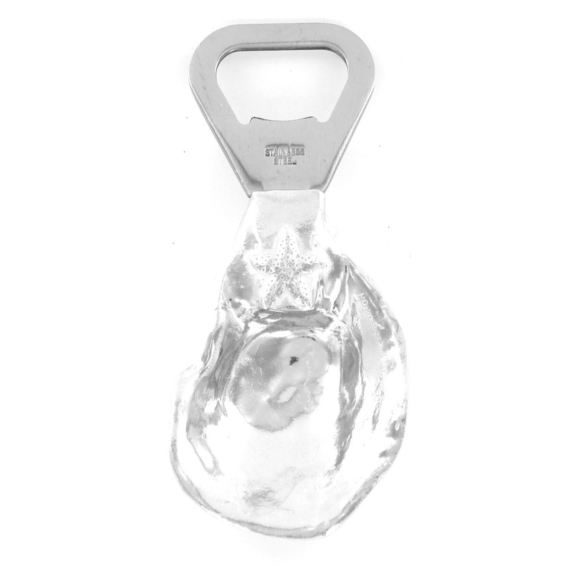 Basic Spirit Oyster Shell Pewter Bottle Cap Opener Coastal Shellfish