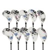 10pcs Golf Iron Covers Skull Pattern PU Scratch Proof Club