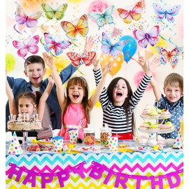 36PCS Hanging Butterfly Party Decorations, Multicolor Ceiling Swirls for Spring Weddings Birthdays & Classroom Parties, Outdoor Indoor Use