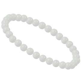 Eledoro PowerBead Flex Bracelet, Made of Gemstone Beads, 6 mm, White