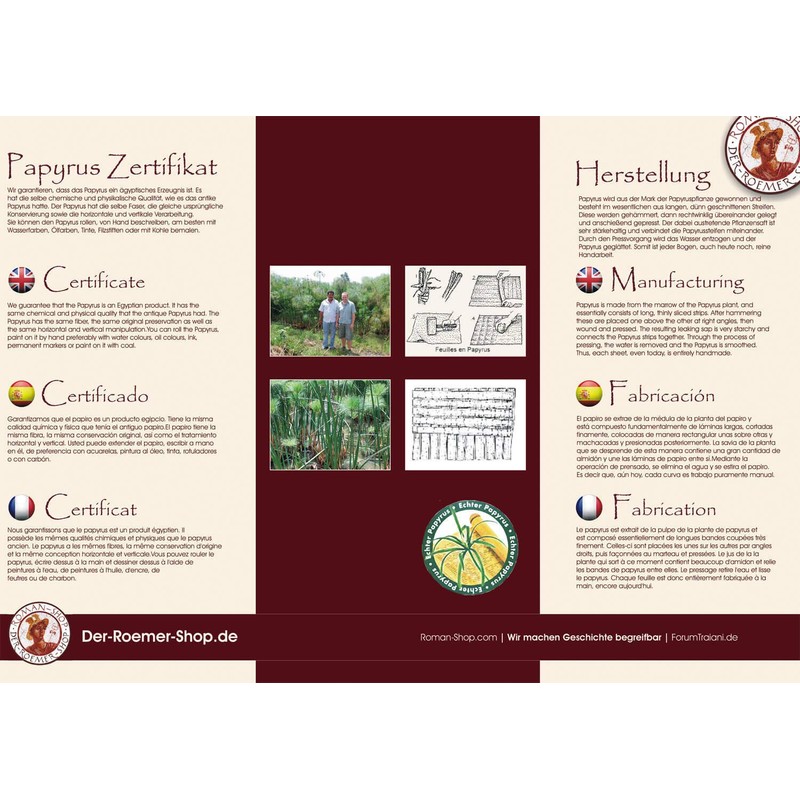 Forum Traiani Papyrus Sheet 21 x 16 cm, Natural Edge,