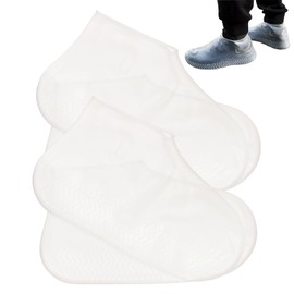 LSDWL Waterproof Shoe Covers 2 Pairs,Rain Shoe Covers Reusable Silicone Non Slip Shoe Covers for Outdoor,Rain Shoe Covers for Women and Men(Large)