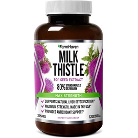 Cardo Mariano | FarmHaven | Suplemento de Semilla Concentrado | Fuerza 11250 mg | Silimarina Estandarizada | Sin OGM | 120 Cápsulas