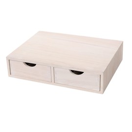 DDYURI Kitchen Storage Organizer with 2 Drawers for Coffee Brew K Cup/Coffee Pod Holder - Office Organization Drawer for Desk, Multi-Purpose Mini Wood Cabinet Countertop Stand Shelf CF1D2C White