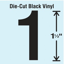 Die Cut Number Label, 1, 10 Cards, PK10