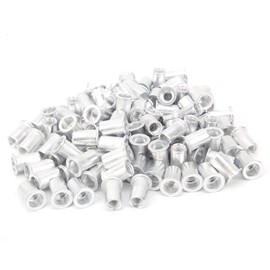 M8 tension rivet nuts, 100 pieces, flat, vertical and vertical rivet nuts made of aluminium with flat head, WJ - 30045 (M8 x 100 pieces), nut