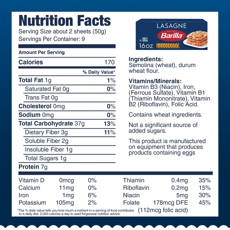 Barilla Wavy Lasagne Pasta, 16 oz. Boxes (Pack of 12)