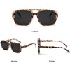 RUNHUIS Vintage 70s Sunglasses Women Men Retro Large Square Frame