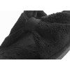isotoner Women's Microterry Bow Slide, Black, 8.5-9