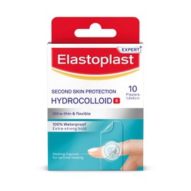 Elastoplast Hydrocolloid Wound Plasters Small (10 Bandages), Completely Waterproof Plasters for Faster Healing, Ultra Thin and Flexible for Second Skin Feel, Extra Strong Hold
