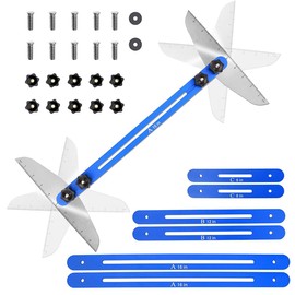 Stair Treads Gauge Template Tool - Stair Jig, Measuring Stair Tool, Shelf Scribe Tool for Stairs, Risers, Shelf and Cutting Drywall, 12In to 60In(Blue)
