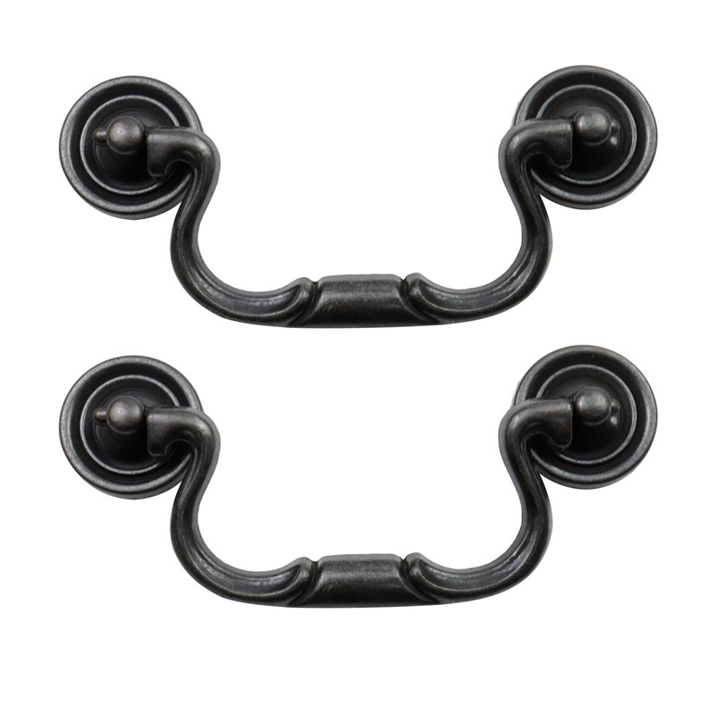 Pastlla 4Pcs Antique Bronze Black Cabinet Pull Handles Bail Handle