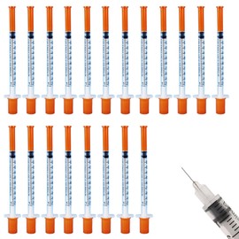 Comioke Pack of 20 Syringes 1 ml/cc 29 g - 8 mm, Plastic Multi-Purpose Measuring Tools, Plastic Tube Syringes Multi-Purpose Measuring Tools for Pet Feeding, Plant Watering (Individually Packed)