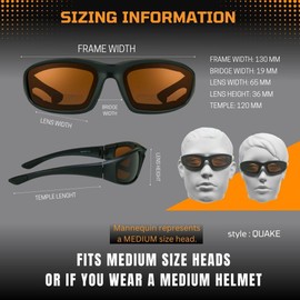 Bikershades Motorcycle Safety Rated Bifocal Sunglasses +2.00 Foam Padded Z87 Blue Light Blocking HD Lenses for Small to Medium Fit