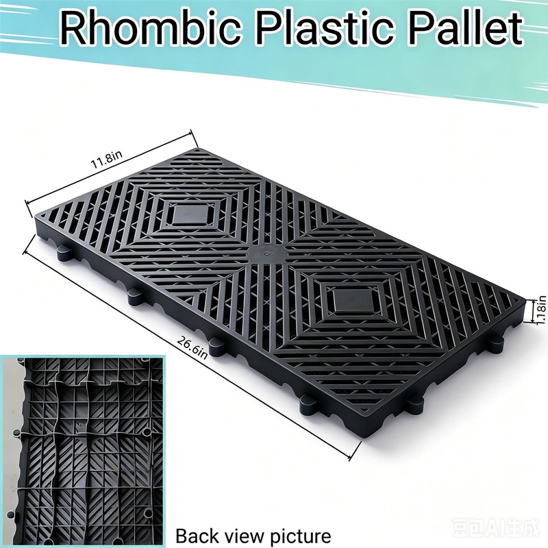 6 Pcs Heavy Duty Plastic Floor Pallets, 23.6x11.8x1.18 Inch Lightweight