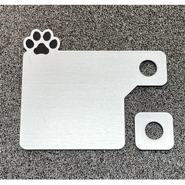 Licenseplate-007 Motorcycle Self-Response Sticker Acrylic Plate (Paw) 0.06 inch (1.5 mm) Spacer Acrylic 2 Layer Hairline Silver