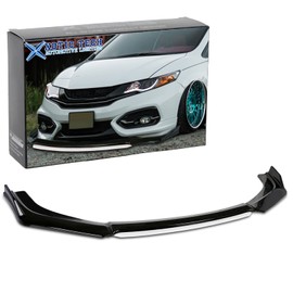 Xotic Tech Front Bumper Lip Chin Spoiler Splitter Diffuser Protector Body Kit Compatible with Honda Accord Civic, Volkswagen MK5 MK6 MK7,Kia Optima,Mitsubishi Lancer, Black w/White 4pcs