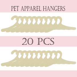 MEISO Pet Apparel Hangers, 20 Pcs Puppy Cat Clothes Hanger Plastic Pet Hanger Doll Hanger Durable Clothing Rack for Small Dog cat Clothing