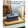 Zoeeker Butter Dish with Lid, Porcelain Butter Dish for Countertop