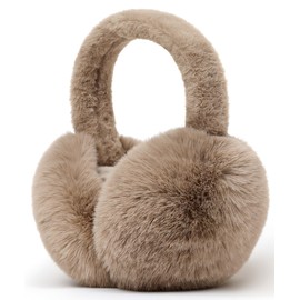Unning Winter Earmuffs Women's Foldable & Adjustable Ear Warmers Faux Fur Soft Ear Protection Ear Muffs Ear Warmers for Women, B3-Brown