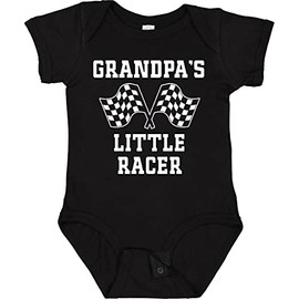inktastic Grandpa Little Racer Car Racing Baby Bodysuit Newborn 0040 Black 2c412