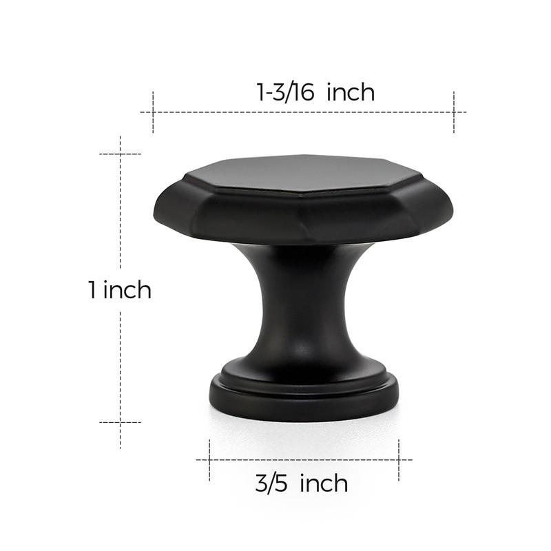 Ravinte 5 Pack Matte Black Kitchen Cabinet knobs Single Hole