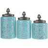 American Atelier 1182144-BL Blue Antique Set of 3 Canisters,60, 74.5,